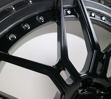A roda forjada disco do preto do brilho orlara o bordo lustrado 5x112 5x120 para Mercedes Benz BMW