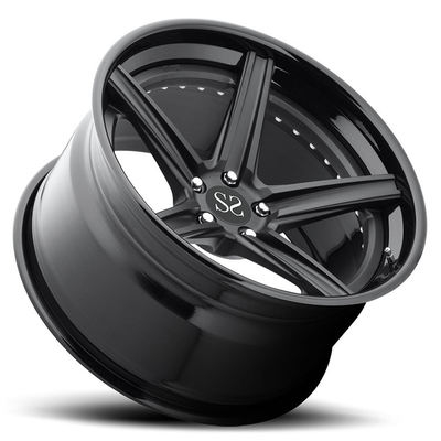 Volkswagen 2 peças rodas de liga de alumínio 5x100 18 19 20 polegadas cara de máquina preta