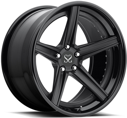 Volkswagen 2 peças rodas de liga de alumínio 5x100 18 19 20 polegadas cara de máquina preta