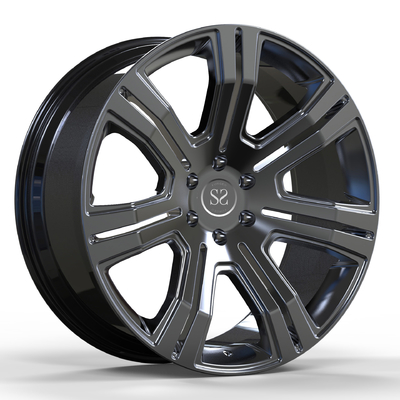 Rodas pretas hiper personalizadas forjadas de 1 peça para rodas de carro Range Rover