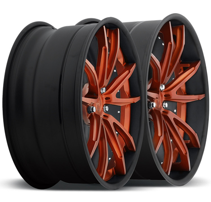 Para Nissan que as bordas GTR do preço 22 do melhor 5x114.3 anotam preto feitas à máquina personalizou 2 partes forjadas as rodas da liga