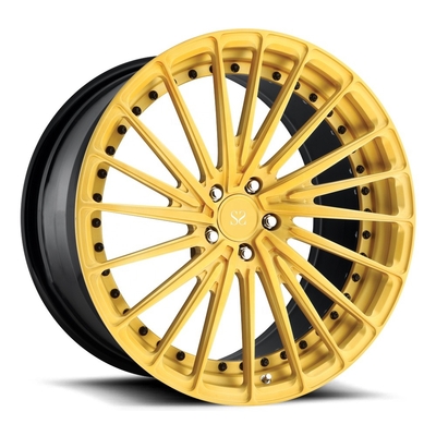 Porsche forjado roda o alumínio que da liga da pintura do ouro de 22 polegadas 2 partes forjaram as bordas 5x112 5x130 das rodas