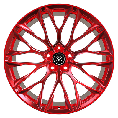 O ajuste para o carro vermelho dos doces de Lamborghini Aventador orlara 5x120 1-PC feito sob encomenda 20 21 e 22 polegadas