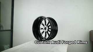 Jantes forjadas Audi Custom 1-PC preto brilhante + face de corte de diamante