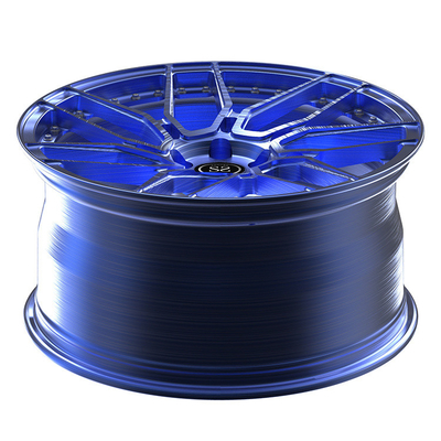 Azul escovado 1 parte forjou raios Monoblock das rodas para bordas luxuosas da liga de alumínio do carro