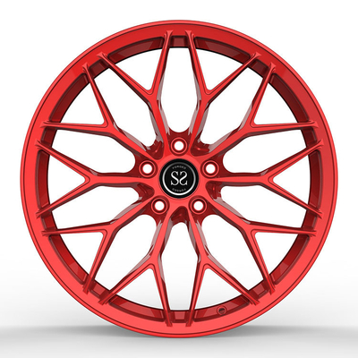 Os raios vermelhos Monoblock 1 parte forjaram as rodas para bordas luxuosas da liga de alumínio do carro