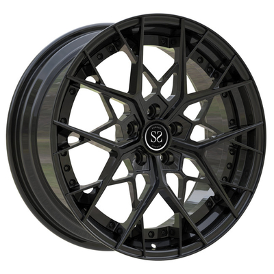 Rodas forjadas de 2 peças de 19 polegadas com raios pretos brilhantes para aros de lábio escalonado Audi RS3 2019