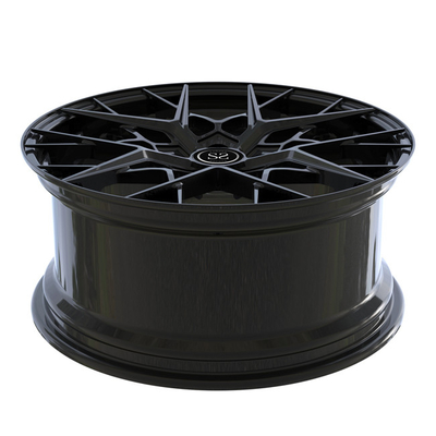 Rodas forjadas de 2 peças de 19 polegadas com raios pretos brilhantes para aros de lábio escalonado Audi RS3 2019