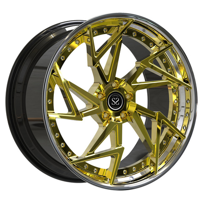 as rodas das bordas de 2 partes de 19x8.5 19x11 desconcertaram o ouro lustrado forjado Audi R8