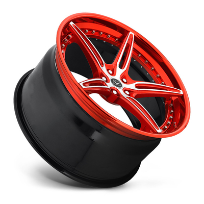 As 3 partes vermelha personalizada forjaram as rodas para Ferrari 22&quot; bordas do carro da liga