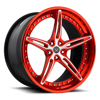As 3 partes vermelha personalizada forjaram as rodas para Ferrari 22&quot; bordas do carro da liga