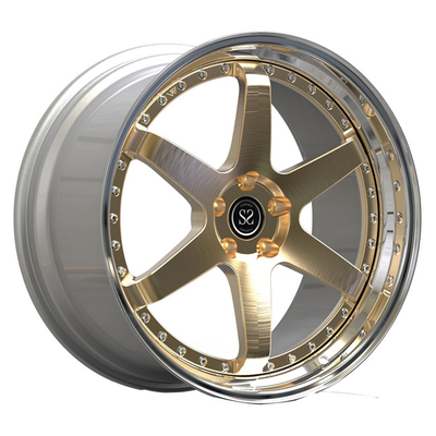 o luxo 19inch 2 partes forjou as rodas que o disco claro do ouro lustrou os bordos para Audi S3