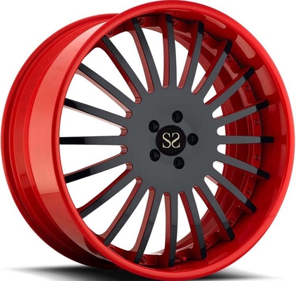 21x9 3PC forjou as rodas orlara a cara preta do tambor vermelho para Lamborghini Aventador