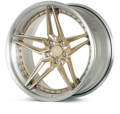 Liga de alumínio Audi Forged Wheels 6061 - T6 cetim Grey Barrel Shape Rim preto 24inches