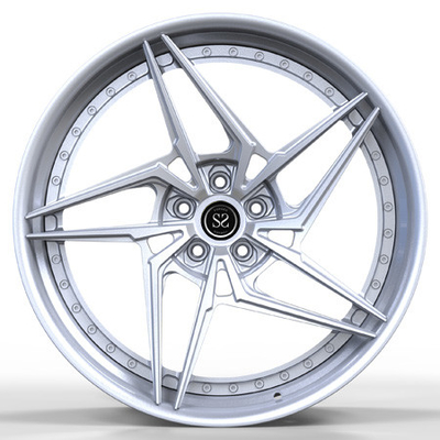 A liga de alumínio 2-Piece forjou as rodas orlara rodas de carro do raio GTB do centro de prata Hyper as multi