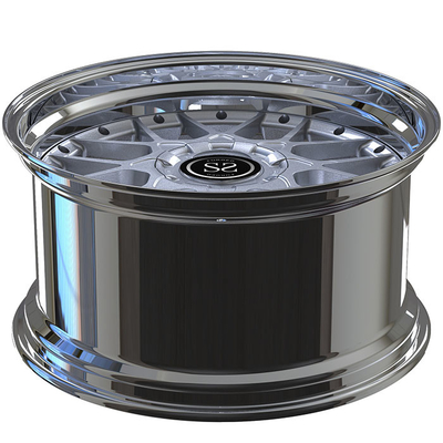 Rodas forjadas de alumínio a6061 2 peças em lasca de alto brilho polidas para carro gt personalizado