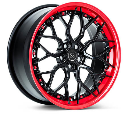 O brilho vermelho do bordo falou 3 partes forjou as rodas liga as bordas 5X114.3 5X108 para Ferrari 488