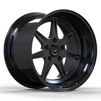 19inch Matte Black 2 partes forjou o bordo do preto do brilho do disco de rodas para Porsche luxuoso