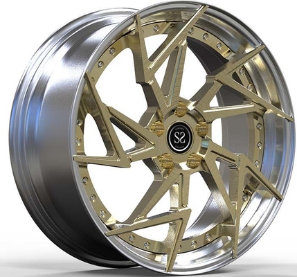 Aros de liga de alumínio forjado Chevrolet Corvette 2PC C05 9Jx19 Disco de bronze polido