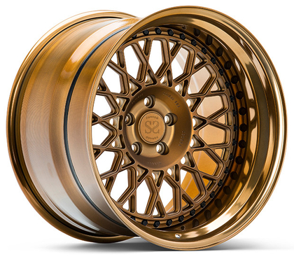 Rodas forjadas de alumínio A6061 2 peças em bronze polido de alto brilho para carro de luxo