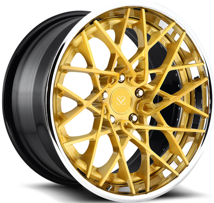 F12 Berlinetta 3PC forjou a cara lustrada bordas do ouro do bordo 21x9.5 22x12.5 da liga de alumínio