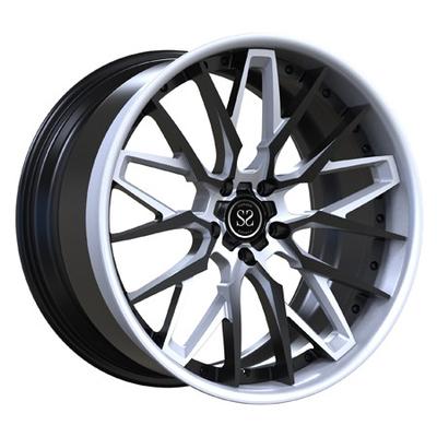 Chevrolet Corvette 2 partes forjou as rodas que das bordas C8 desconcertou a prata Hyper do preto 21inch