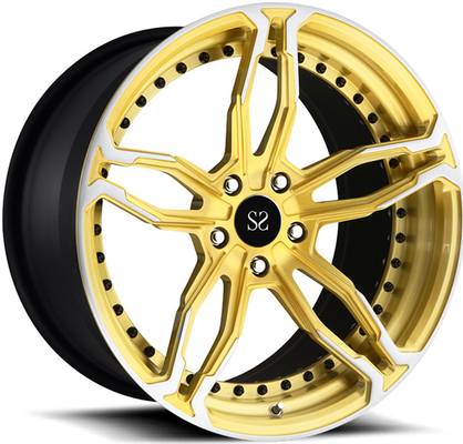 o brilho do preto 20inch 2 partes forjou bordas rotatórias de Matte Wheels For Porsche Cayman