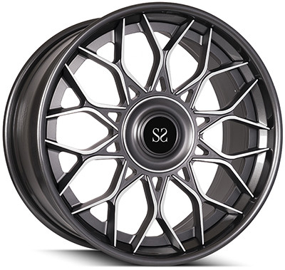 Grey Machined Face 3PC forjou as bordas 22inch feitas sob encomenda das rodas para o Tesla Model 90mm