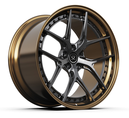 2pcs polidas rodas forjadas para BMW Audi Porsche Bronze Spoke 18 polegadas 5x112 liga
