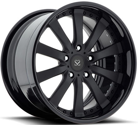 20 21 22 polegadas Ferrari 2 peças rodas forjadas preto Pcd 5x112 5 buracos