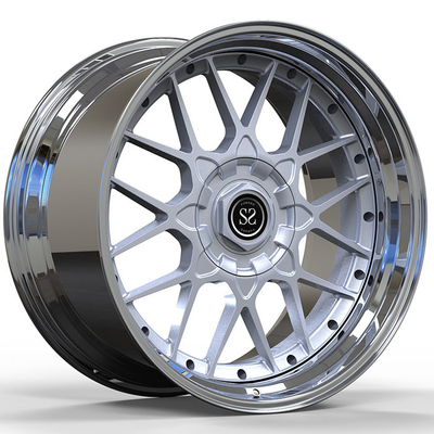 BMW M3 2016 Ano Custom Forjado 2-PC Rims 20x9.5 e 20x11 Polished lip+Silver Disc