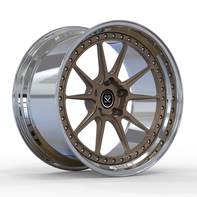 Audi S7 2019 19x8.5 5x112 ET25 Custom 2-PC Forjado Jantes Tuning Estilos Matt Broze Disc e Polished Lip