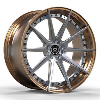 Audi Rs6 C8 23x11 2 peças de rodas forjadas personalizadas Bronze + cinza escovado