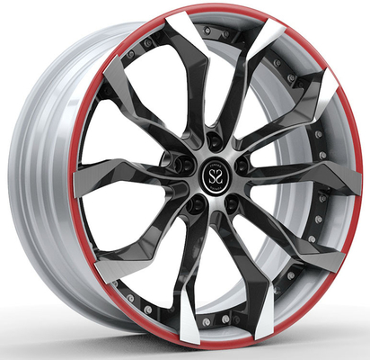19x8.5ET9 /19x10 ET19 Brilhante Preto Janela Rosto Branco E Anel Vermelho Para 2001 E39 M5