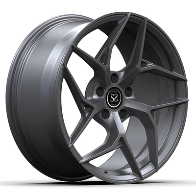 Tesla Model S Plaid Custom 1-PC Jantes forjadas Staggered 21x10 e 22x11 Satin Gunmetal