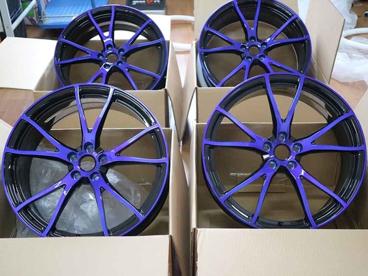 22x10.5 Custom Preto e Azul 1-PC Jantes Forjados para Audi RS4