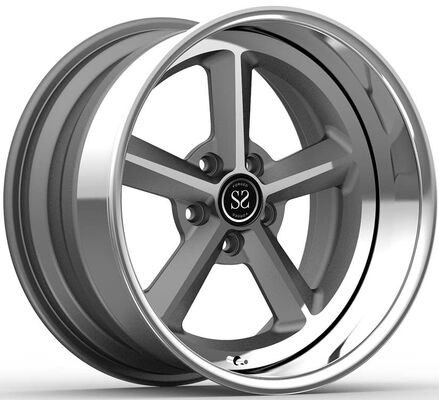19x10 e 20x14 Rodas forjadas de 3 peças, lábio polido e disco cinza para Corvette c6 z06 ano 2008