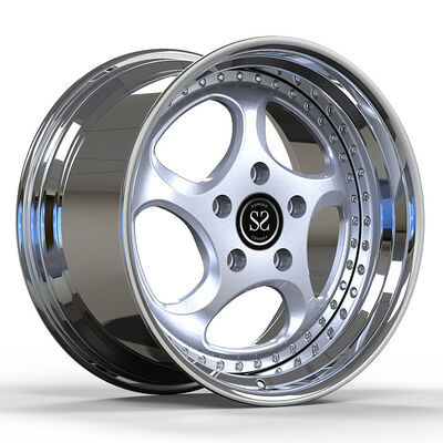 Rodas forjadas em 2 peças 18x8.0 e 18x10 Lips polidas e disco de prata para Porsche 928 1988