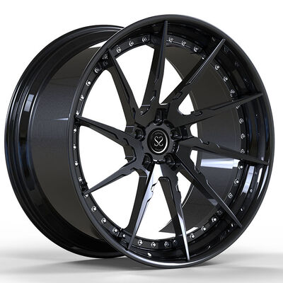 Rodas Forjadas de 2 peças Gloss Black 22x9.5 e 22x10 para 22x9.5ET20/22x10ET28 5x112/66.6