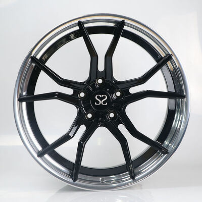 Audi S5 B9 20x10.5 Disco preto e lábio polido Custom 2-PC Jantes forjadas