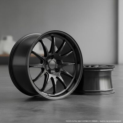 Gloss preto 2 peças rodas forjadas personalizadas PCD 6061 T6 liga de alumínio para Toyota Supra 1994
