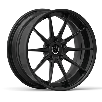 Porsche 997 20 X 10 2 peças côncavo brilhante preto forjado aros de liga de alumínio 5x130