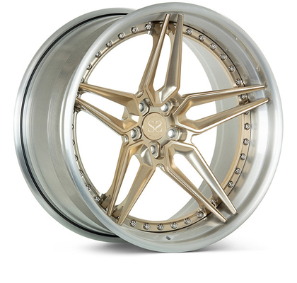 O raio feito sob encomenda do dobro 5 3 partes forjou as rodas para Porsche Audi RS6 21x11.5