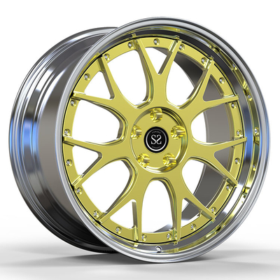 Adequado para Benz C63 5x112 Custom Polish 2-PC Forjado Alumínio Alloy Rims Staggered 19 e 20 polegadas