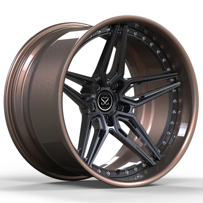 O cinza de bronze as rodas de 2 partes para Camaro desconcertou bordas do carro da liga 19inch