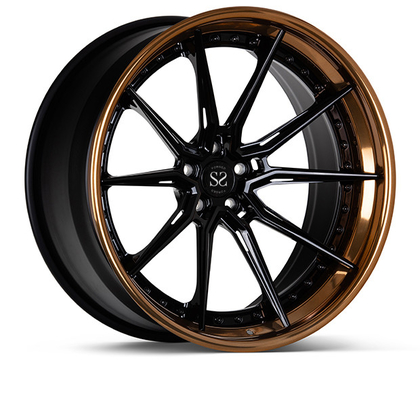 As rodas forjadas 24inch de 3 partes lustraram o preto de bronze do brilho do bordo para as bordas RS5